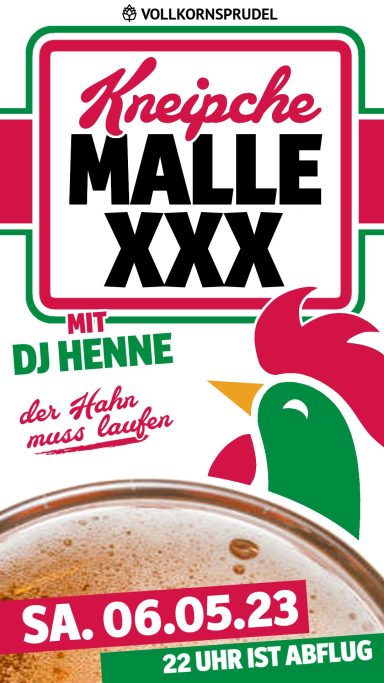 Eventposter Kneipche: Malle XXX mit DJ Henne (05/2023)
