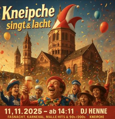 Eventposter Kneipche: singt & lacht mit DJ Henne (11/2025)