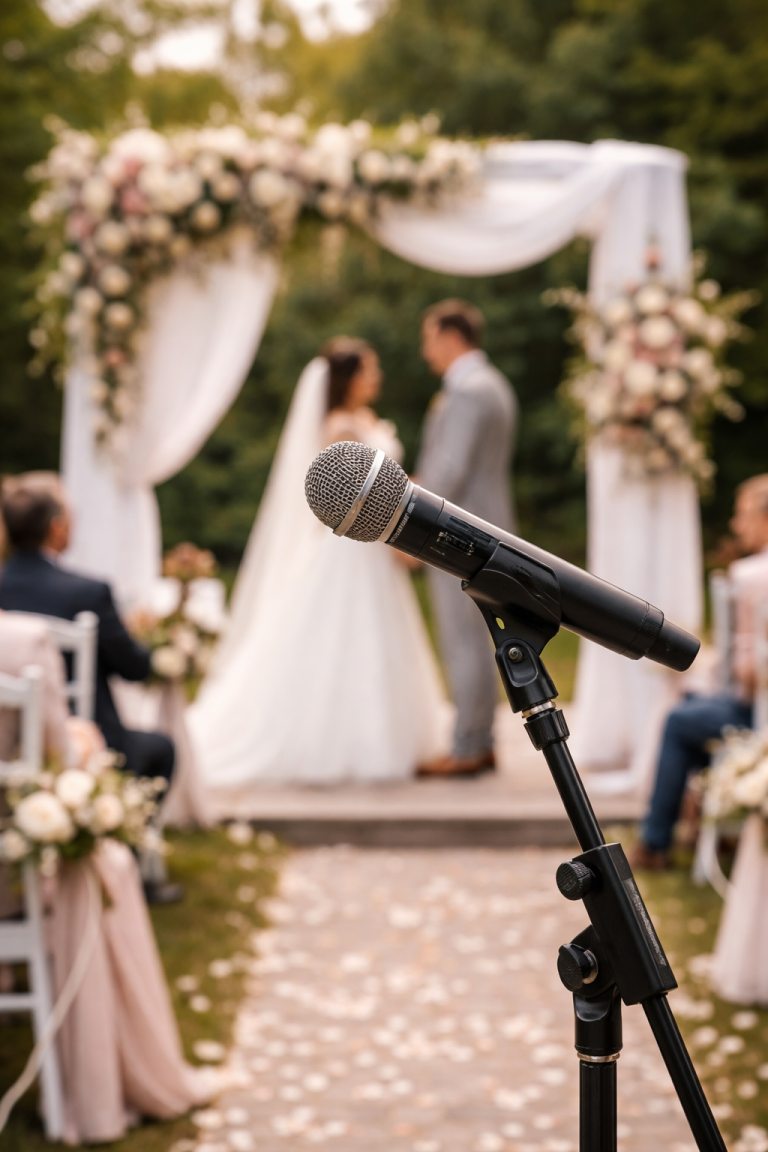Funkmikrofon mit Ständer für Reden und freie Trauung